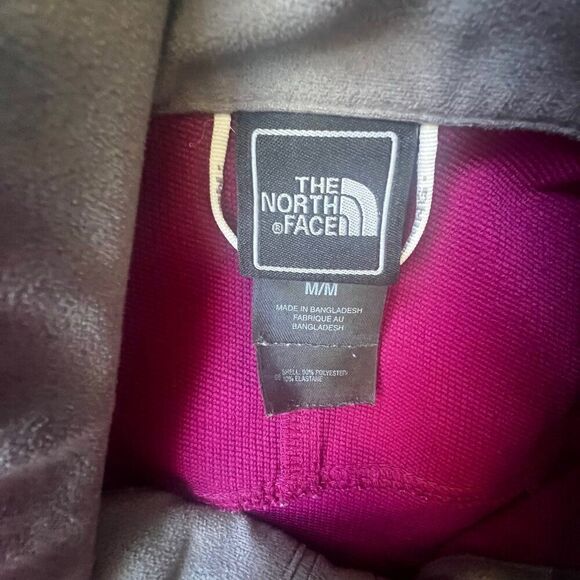 The North Face Burgandy Apex Pullover Half Zip Jacket Pockets - Picture 4 of 6